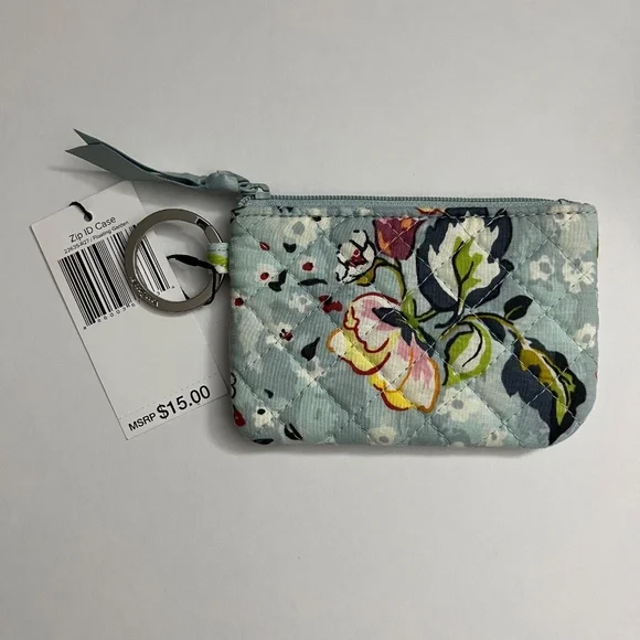 NWT Vera Bradley Floating Garden Zip ID Case and Wide Lanyard Set - Picture 4 of 11